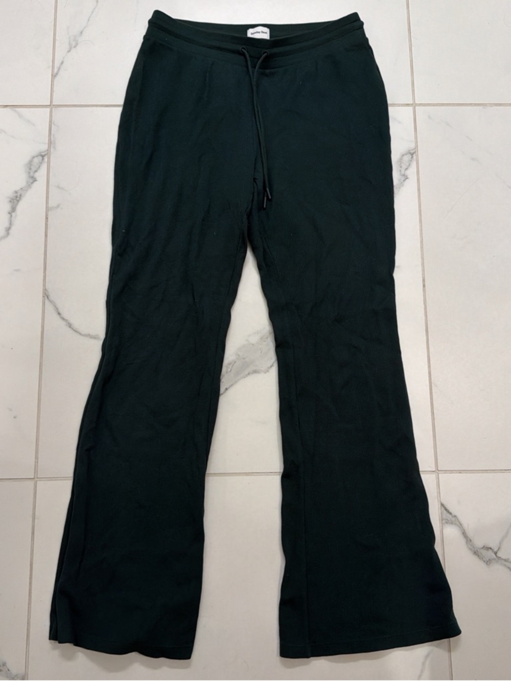 Sunday Best Dark Green Waffle Knit Drawstring Pants